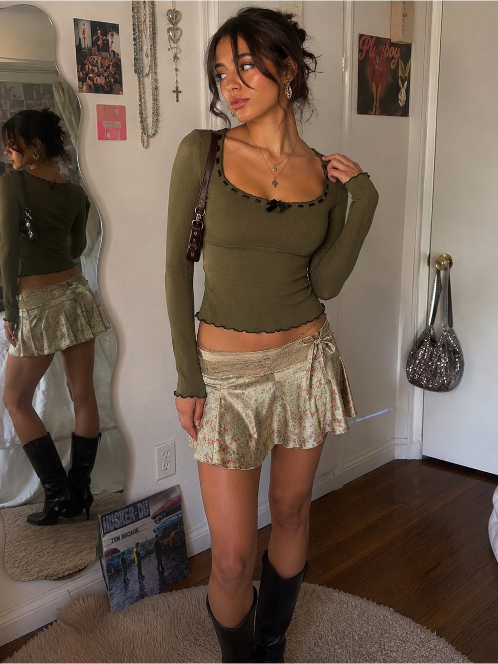 Urban Outfitters Out From Under Sweet Dreams Olive Coquette Balletcore Fairy Y2K